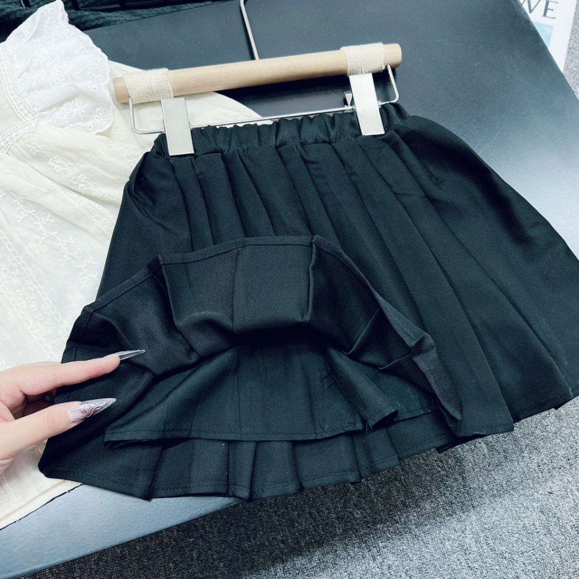 Bg841- sét áo babydoll cv đen tm cho bé