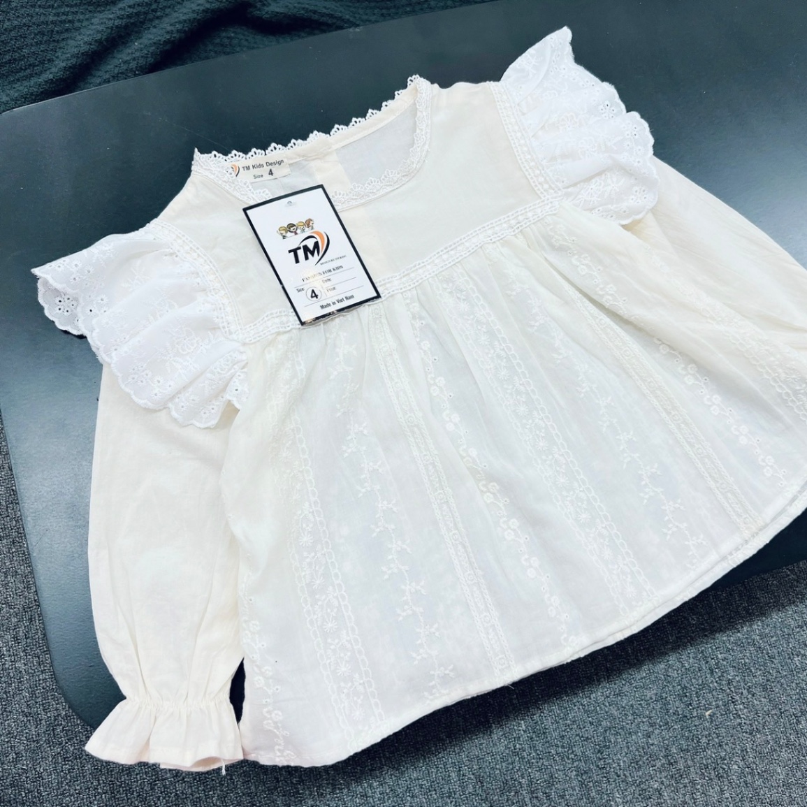 Bg841- sét áo babydoll cv đen tm cho bé