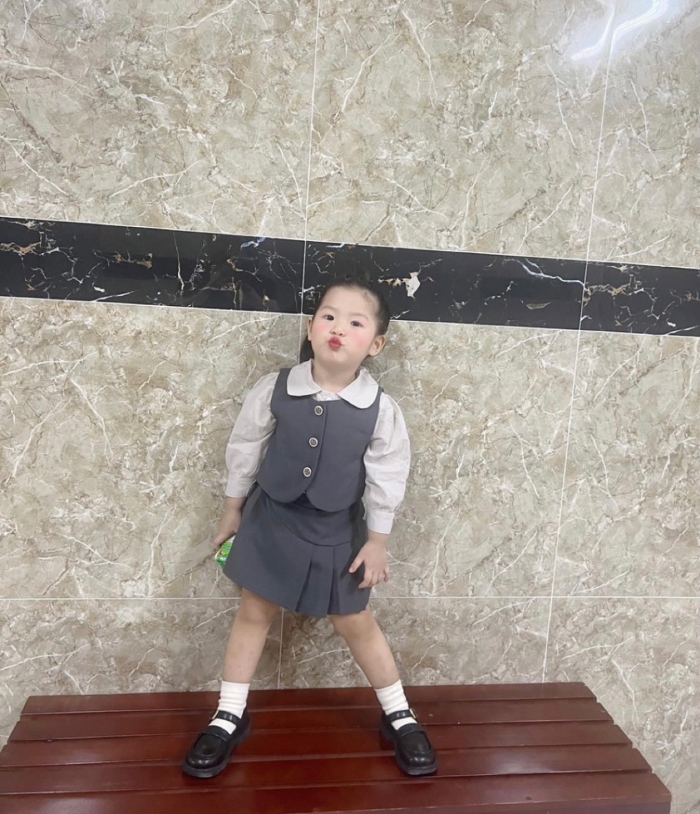 Bg848- sét 3 chi tiết gile sơ mi cổ sen tm cho bé