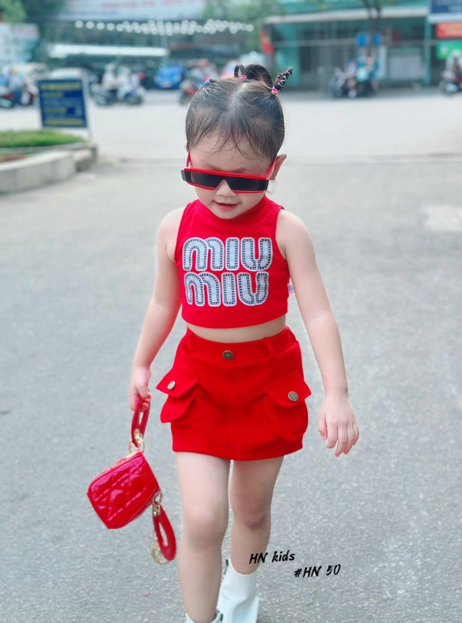 Sét bộ miu ba màu cv kaki hộp cho bé