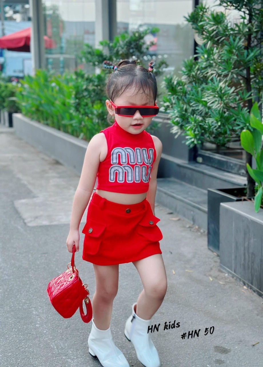 Sét bộ miu ba màu cv kaki hộp cho bé