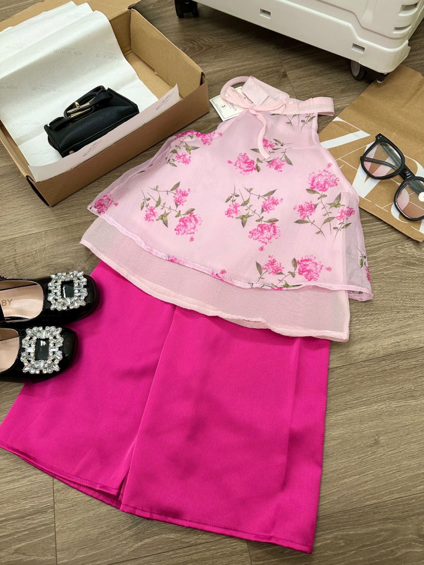 Sét bộ cổ yếm xanh hồng sn cho bé