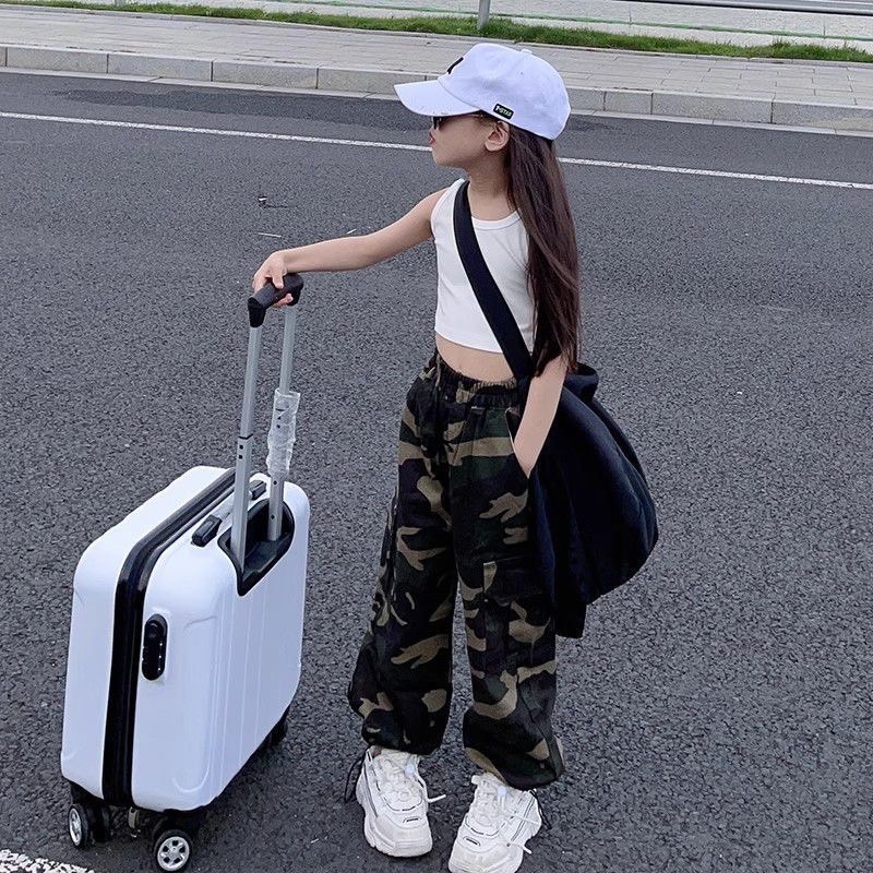 G43- áo tắng croptop quần hiphop rằn ri cho bé