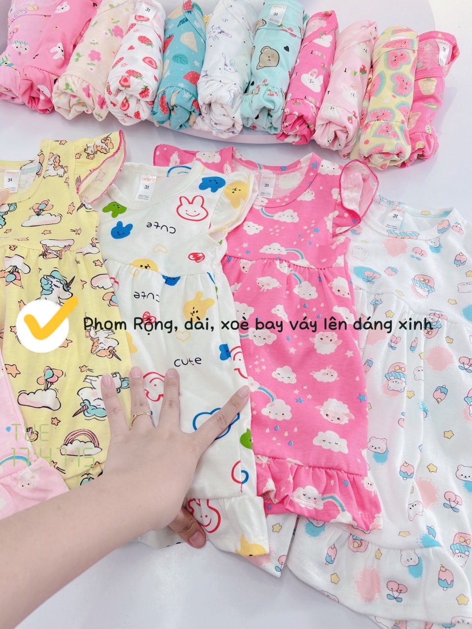 Sét 3 váy cánh tiên xuất dư cho bé