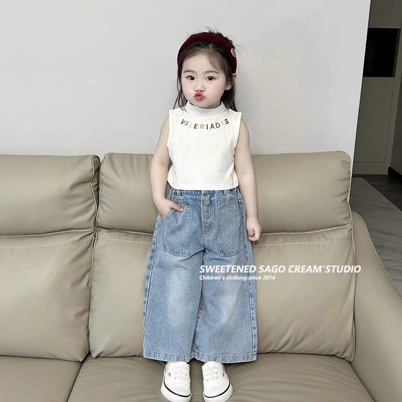 Sét áo valeria quần bò xuông bé gái