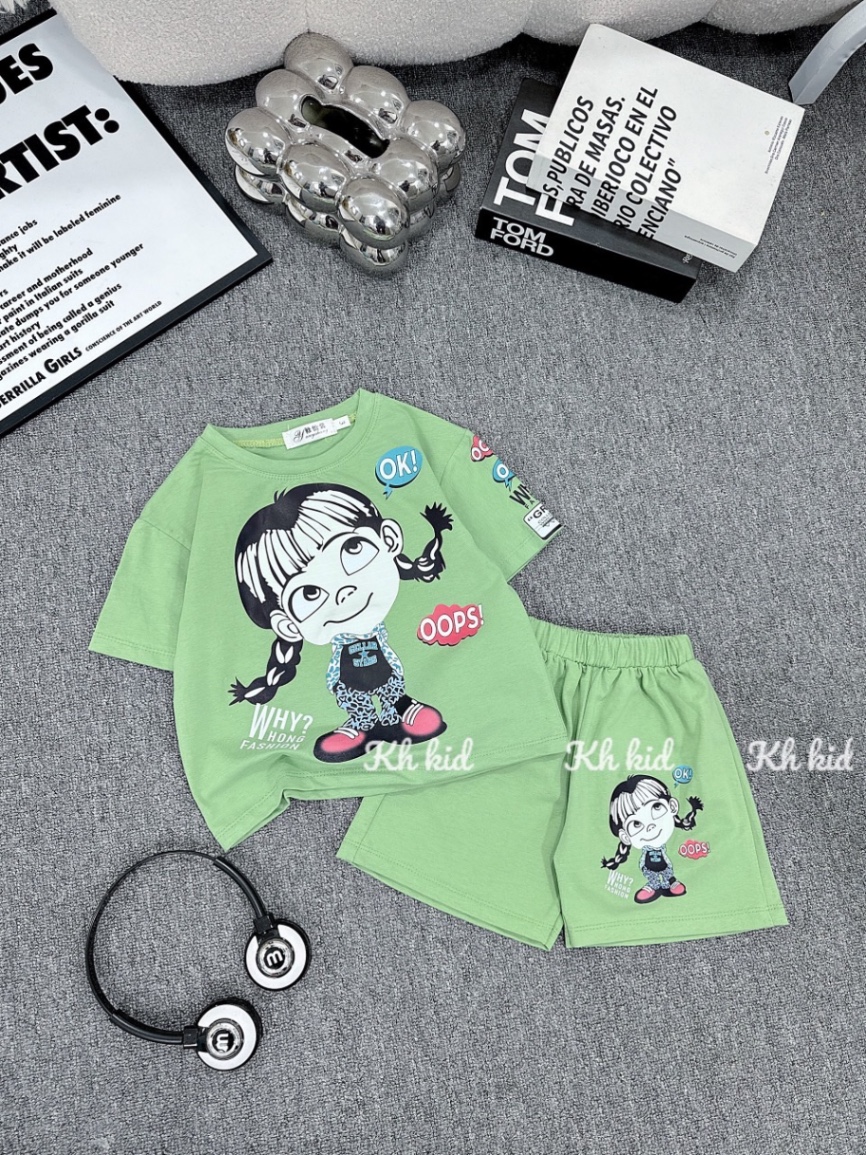 Sét bộ cô gái tết tóc 2 bên cho bé