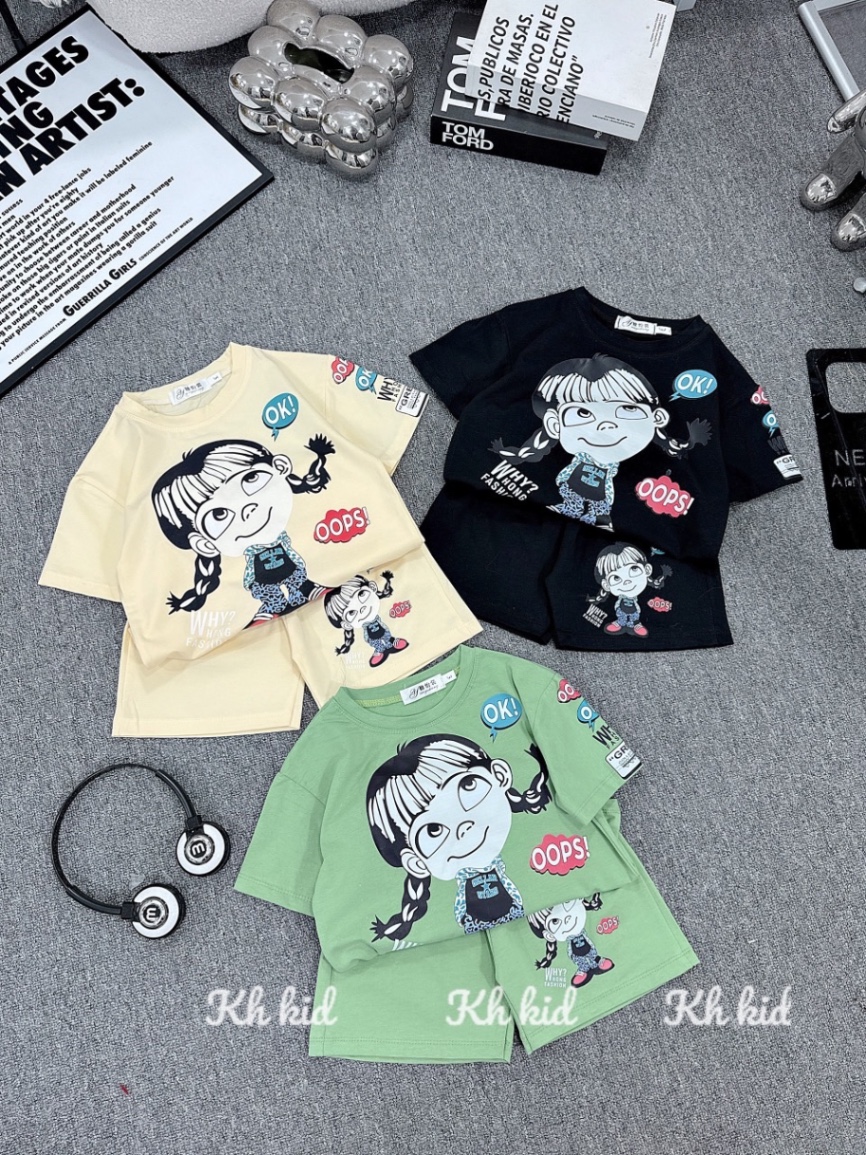 Sét bộ cô gái tết tóc 2 bên cho bé