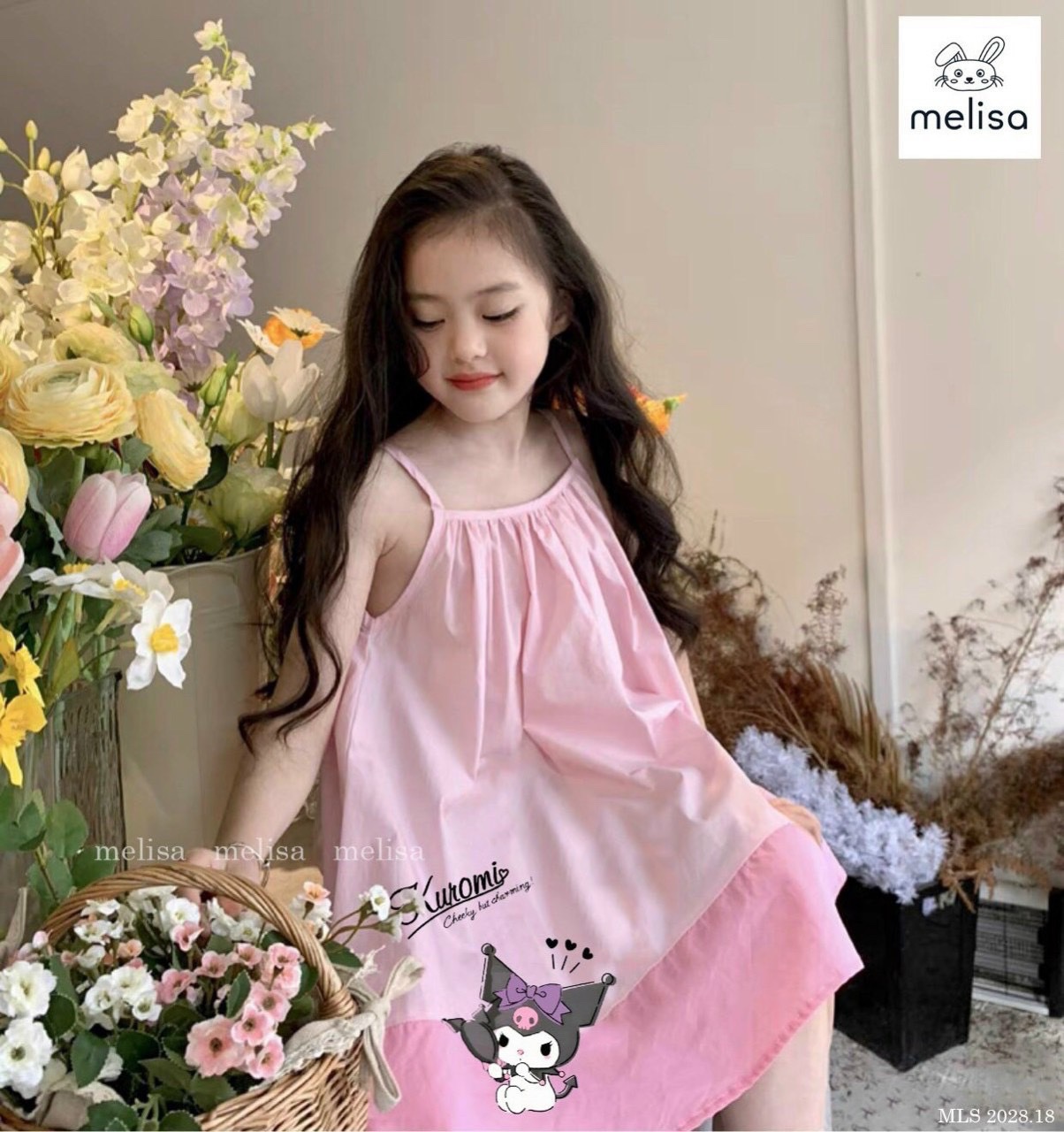 Váy hồng 2 dây koromi cho bé