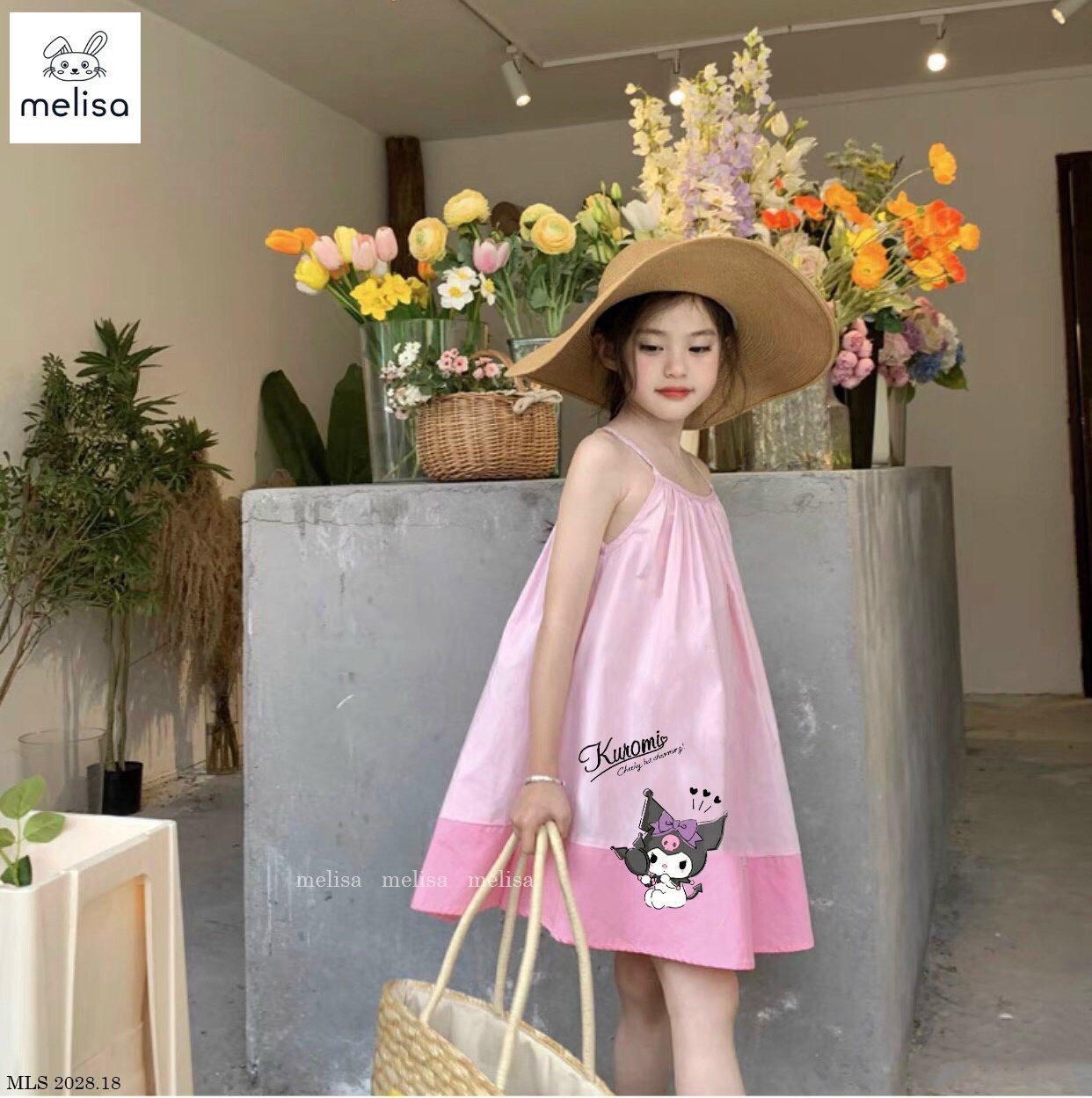 Váy hồng 2 dây koromi cho bé