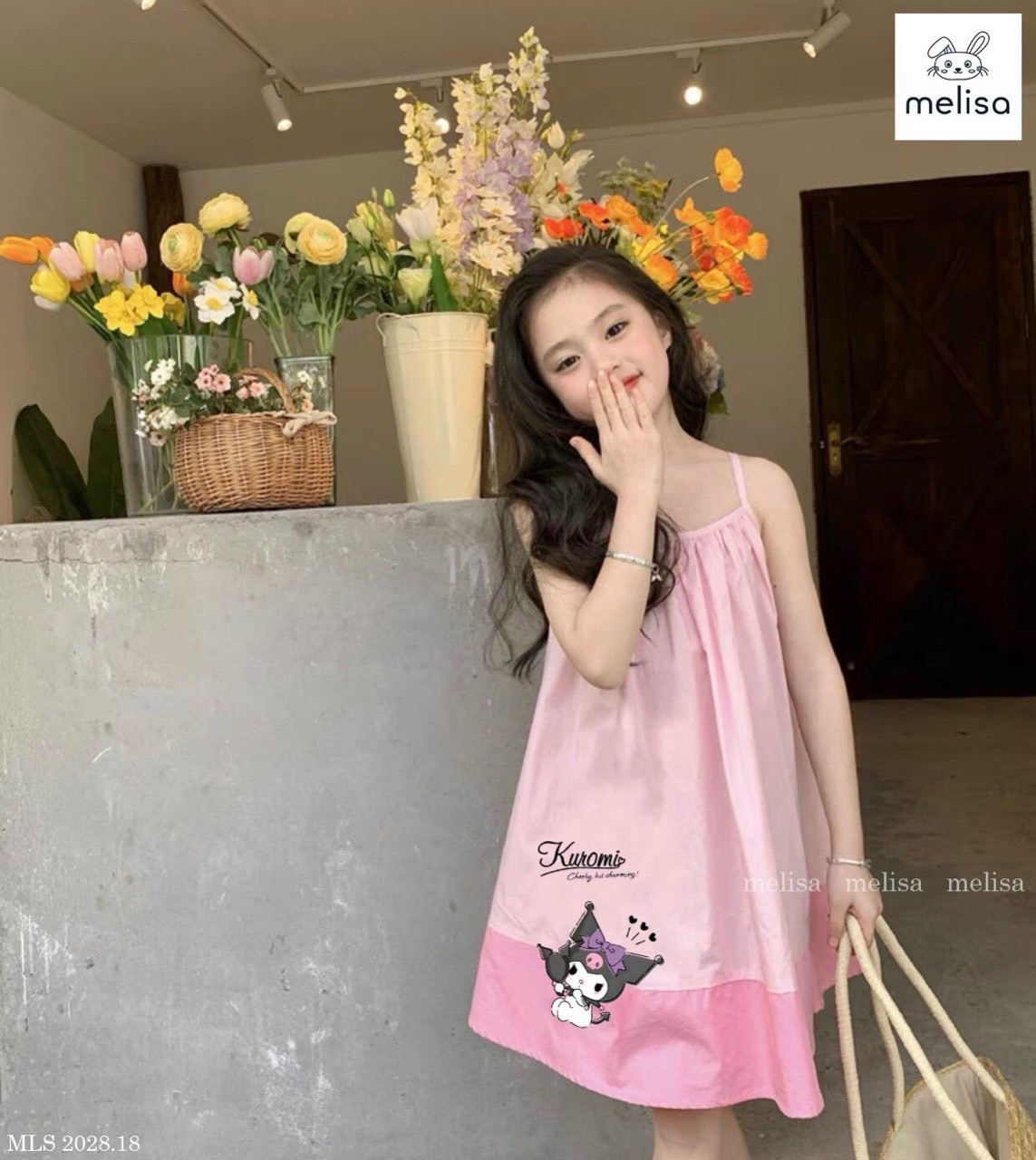 Váy hồng 2 dây koromi cho bé