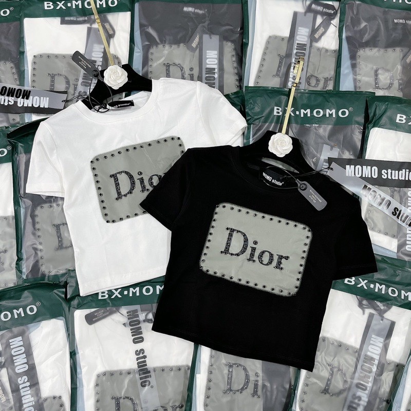 Bộ áo dì o croptop viền đá cv bò bé gái