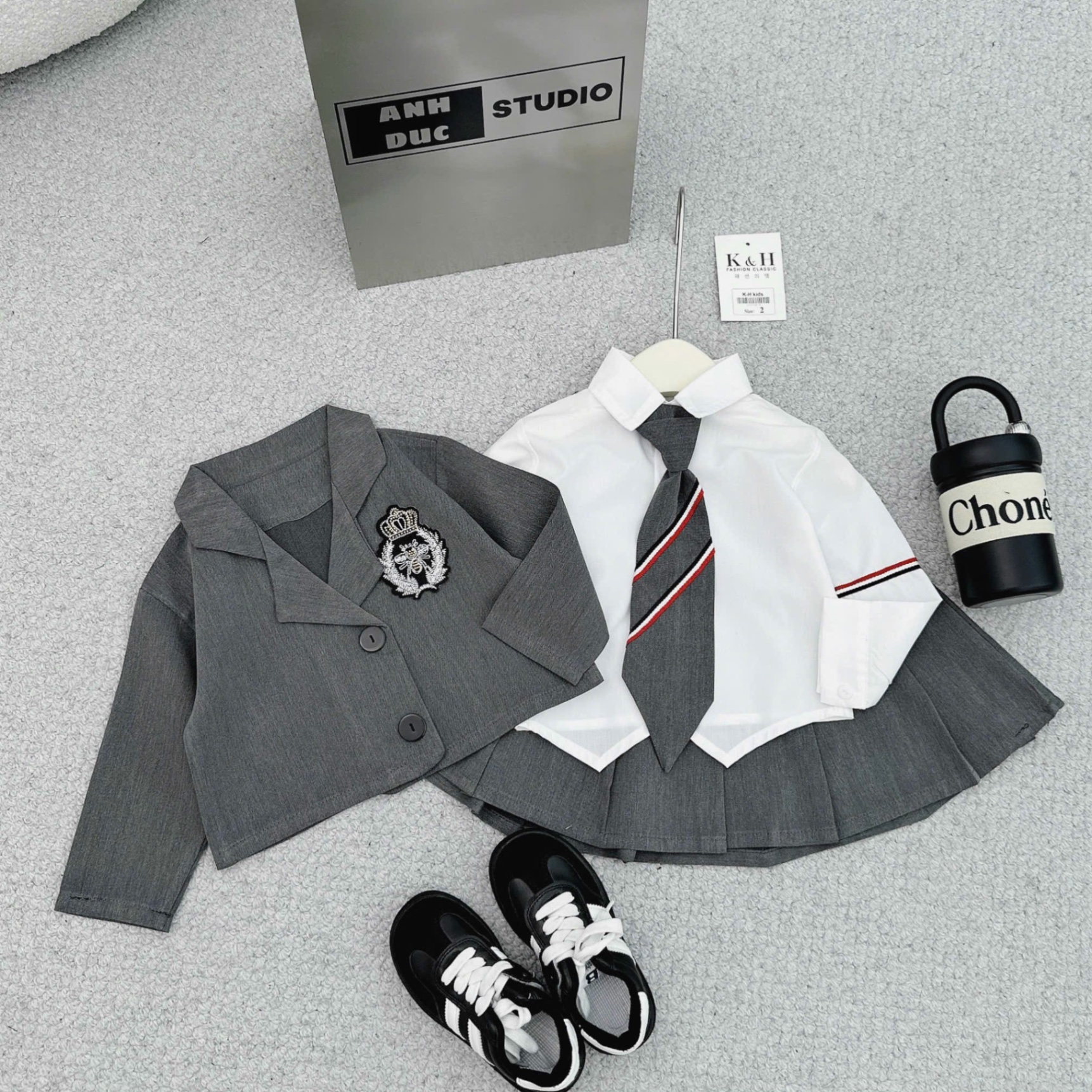 Sét 4 chi tiết vest style hàn quốc bé gái