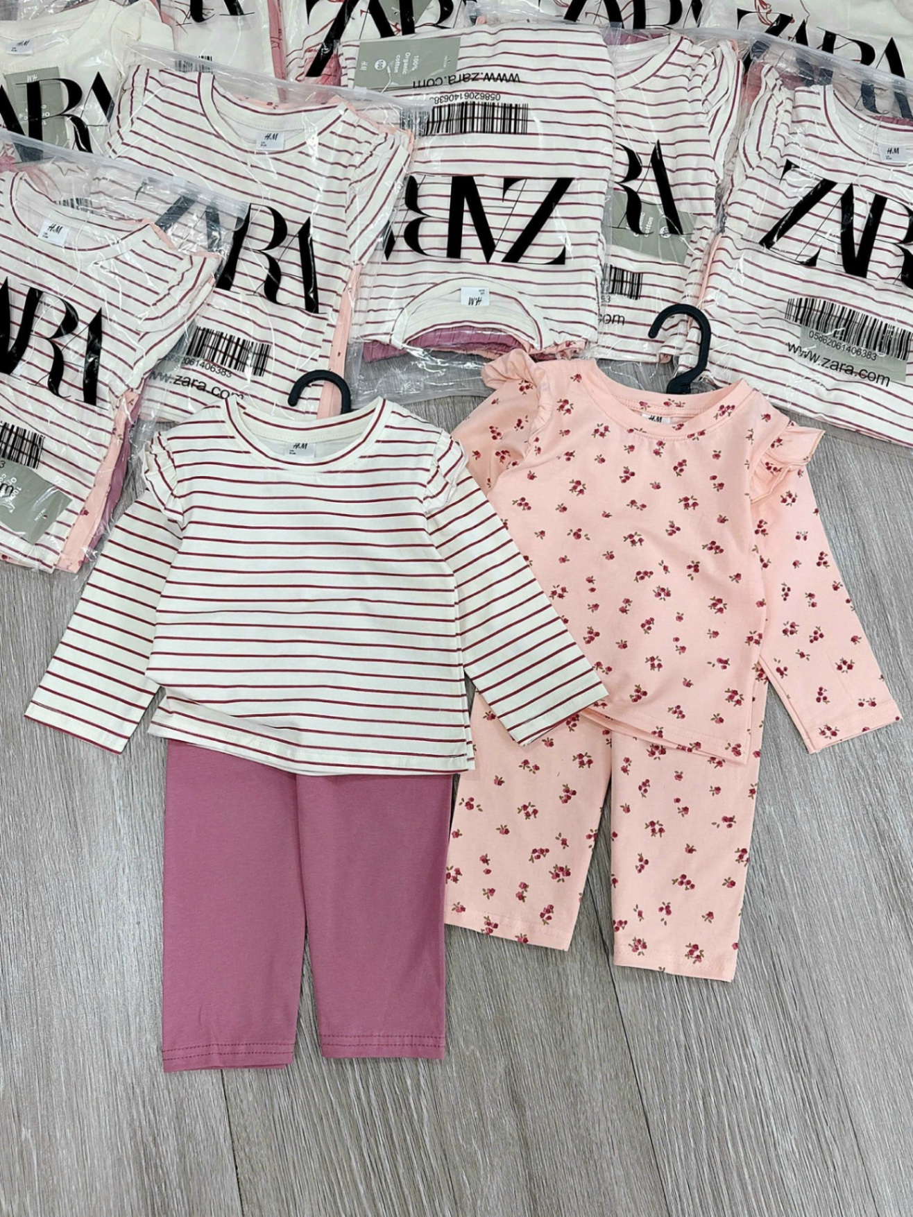 Sét 2bộ dài tay bèo vai vnxk bé gái