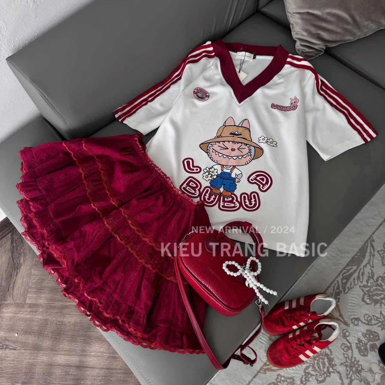 Sét áo labubu cv đỏ bé gái
