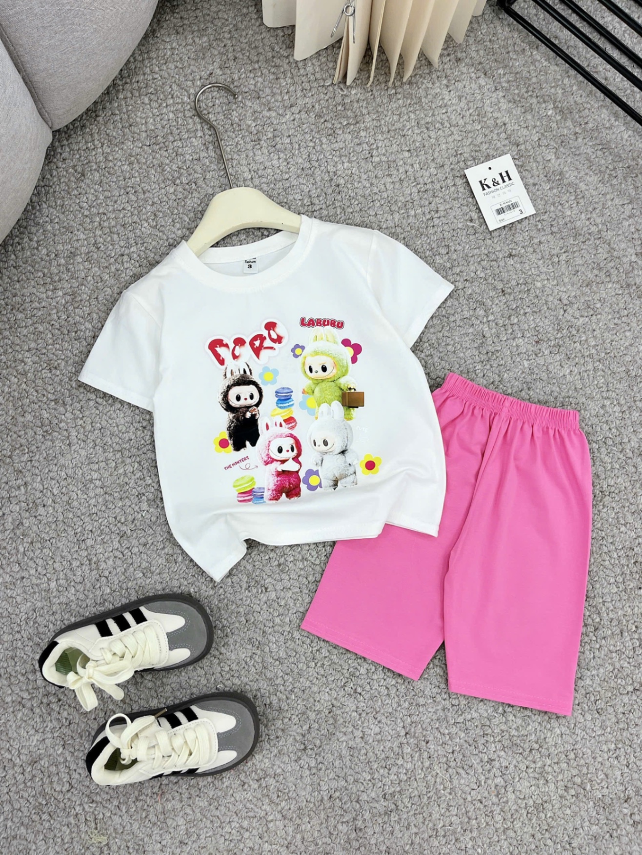 Sét áo labubu quần legging cho bé gái