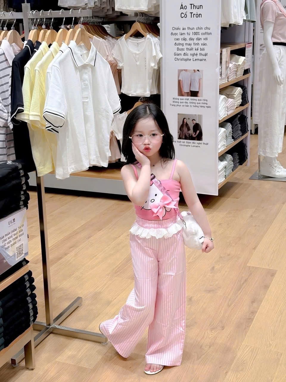 Sét áo 2 dây kitty quần sọc hồng bé gái