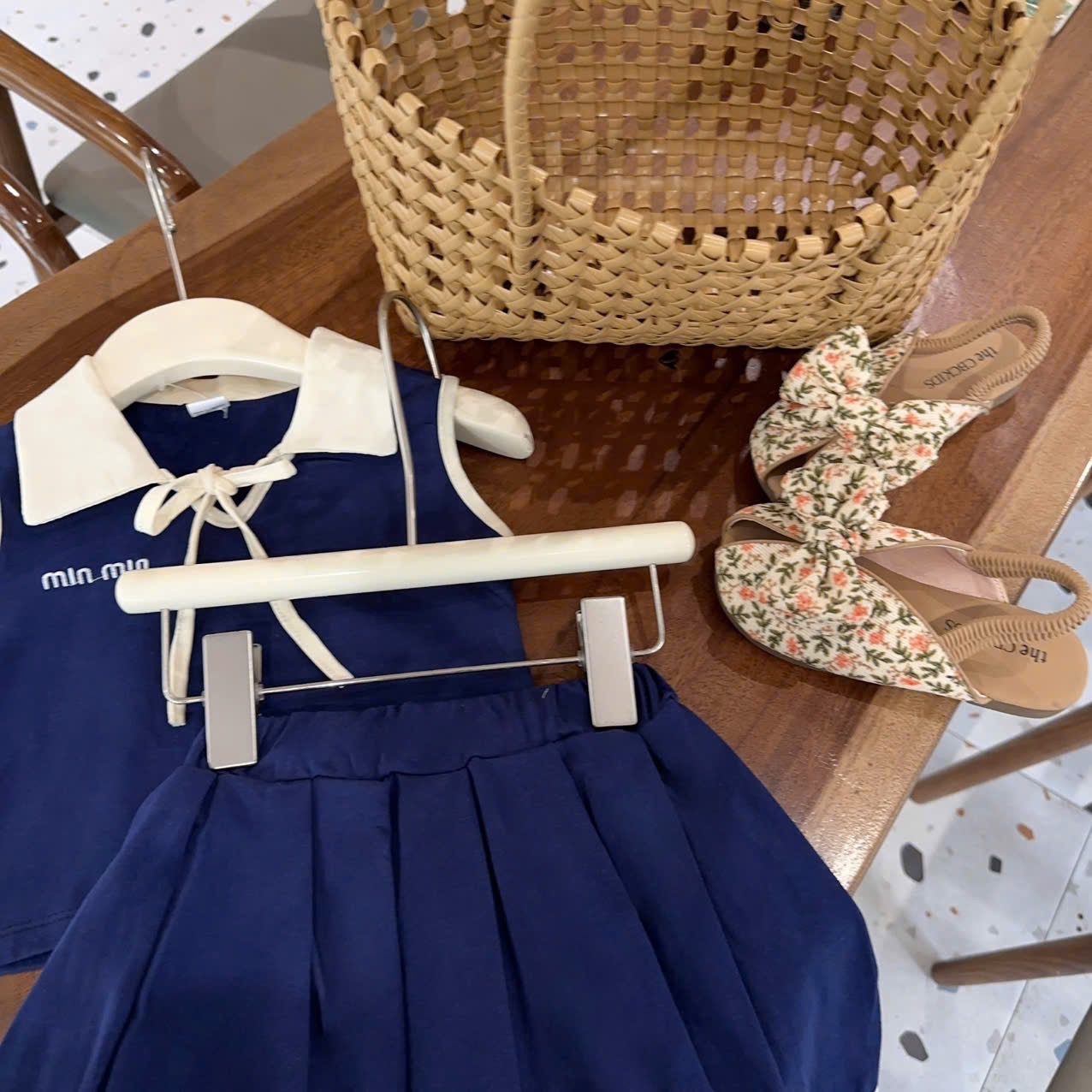 Sét bộ miu xanh than bé gái
