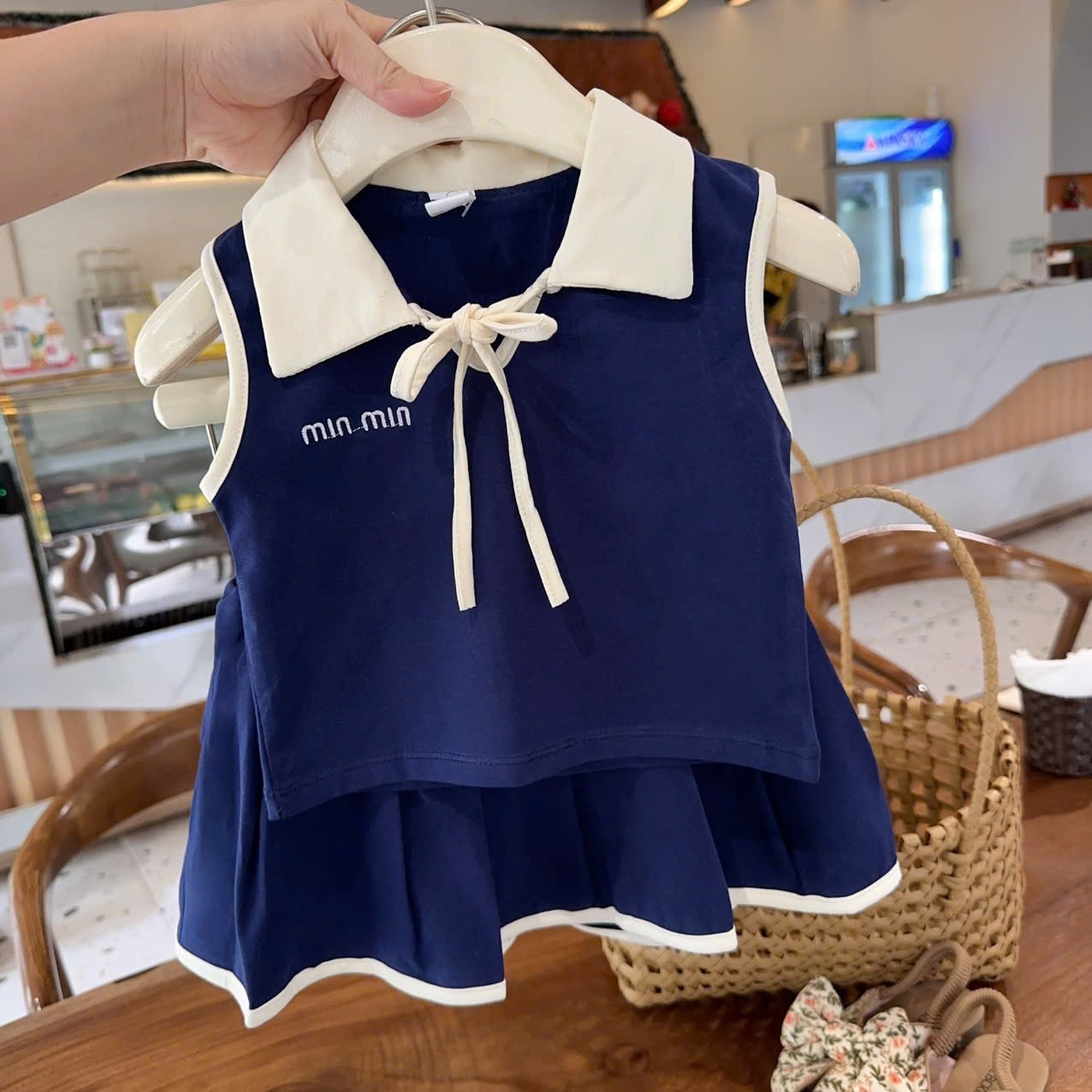 Sét bộ miu xanh than bé gái