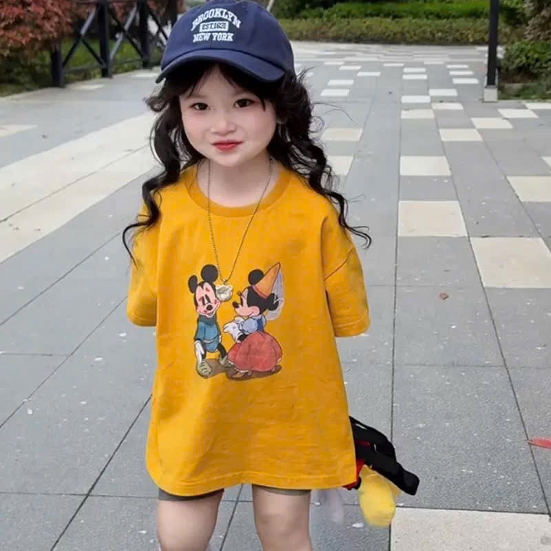 Sét micky vàng quần legging bé gái