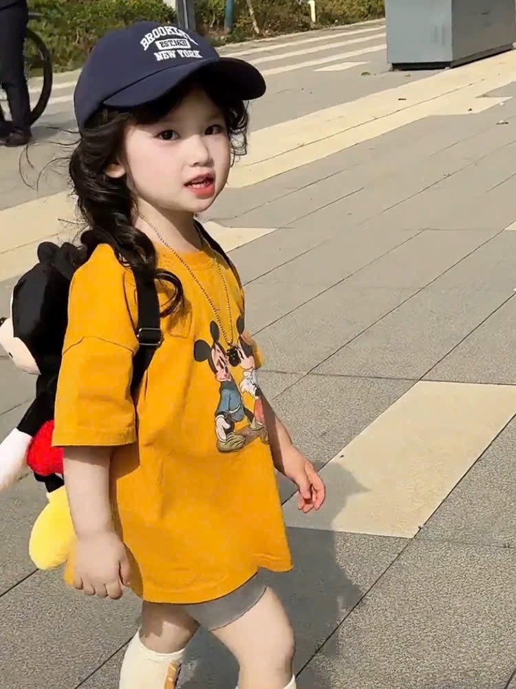 Sét micky vàng quần legging bé gái