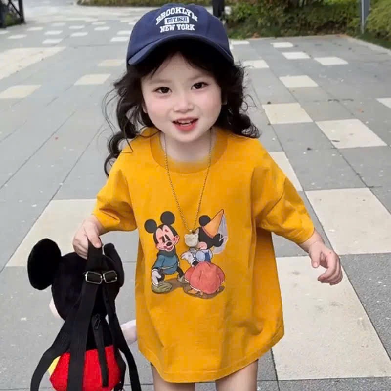 Sét micky vàng quần legging bé gái