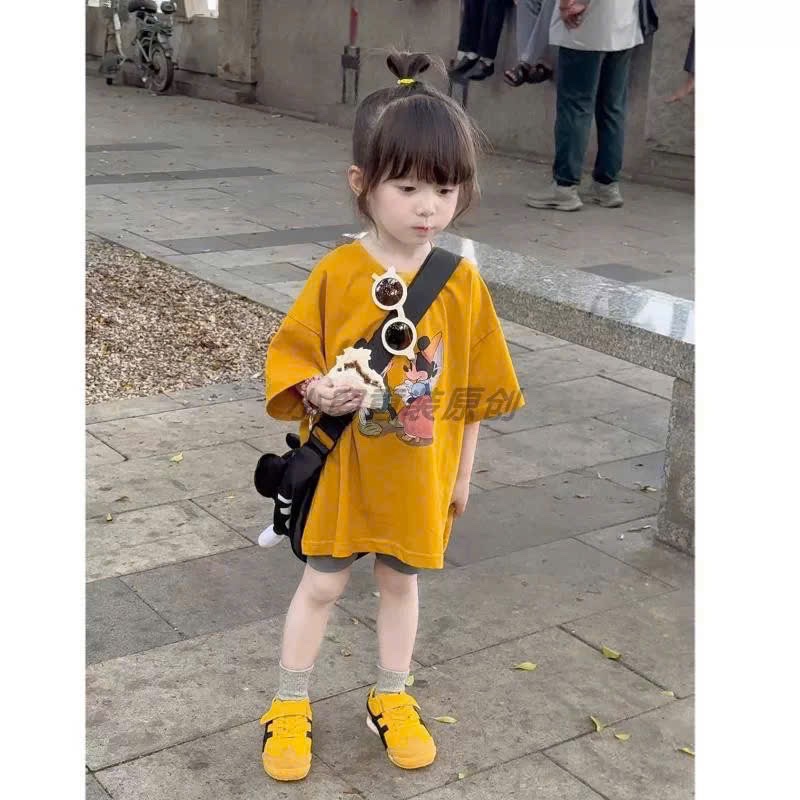 Sét micky vàng quần legging bé gái
