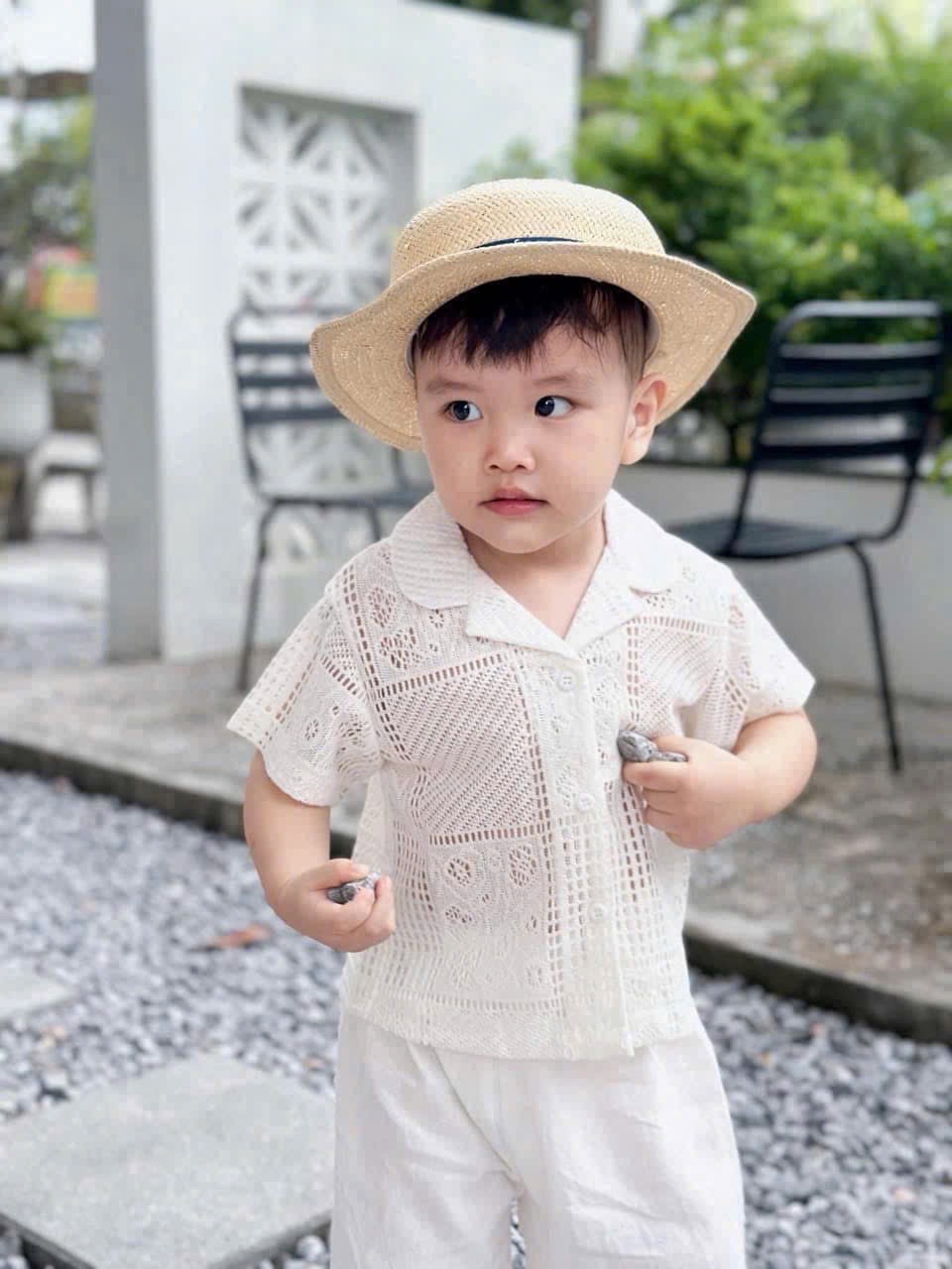 Sét áo lưới quần đũi trắng bé trai gái