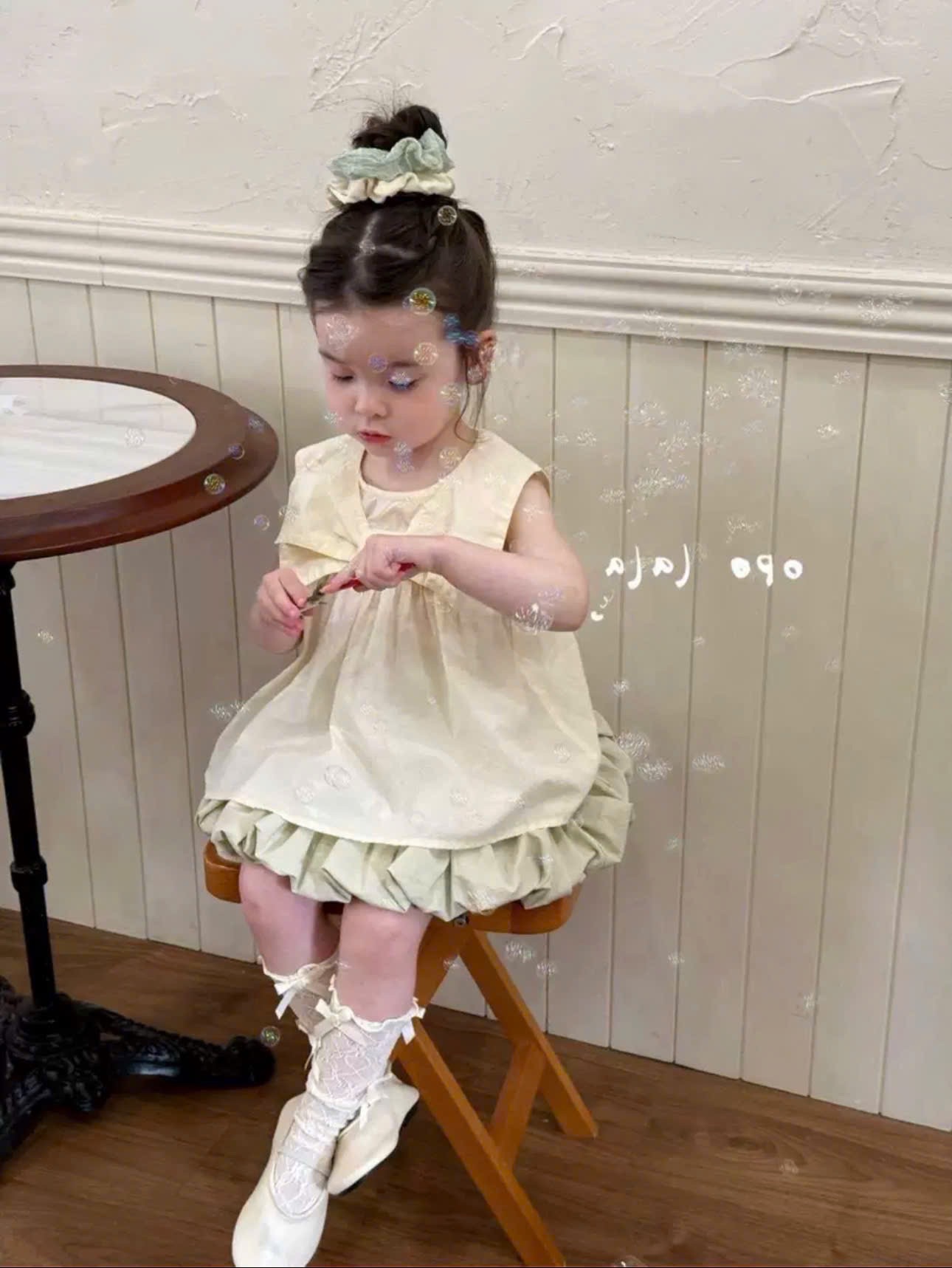 Sét áo babydoll cv xanh lơ bé gái