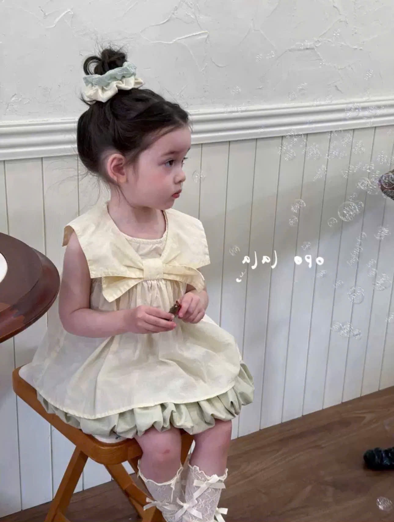 Sét áo babydoll cv xanh lơ bé gái