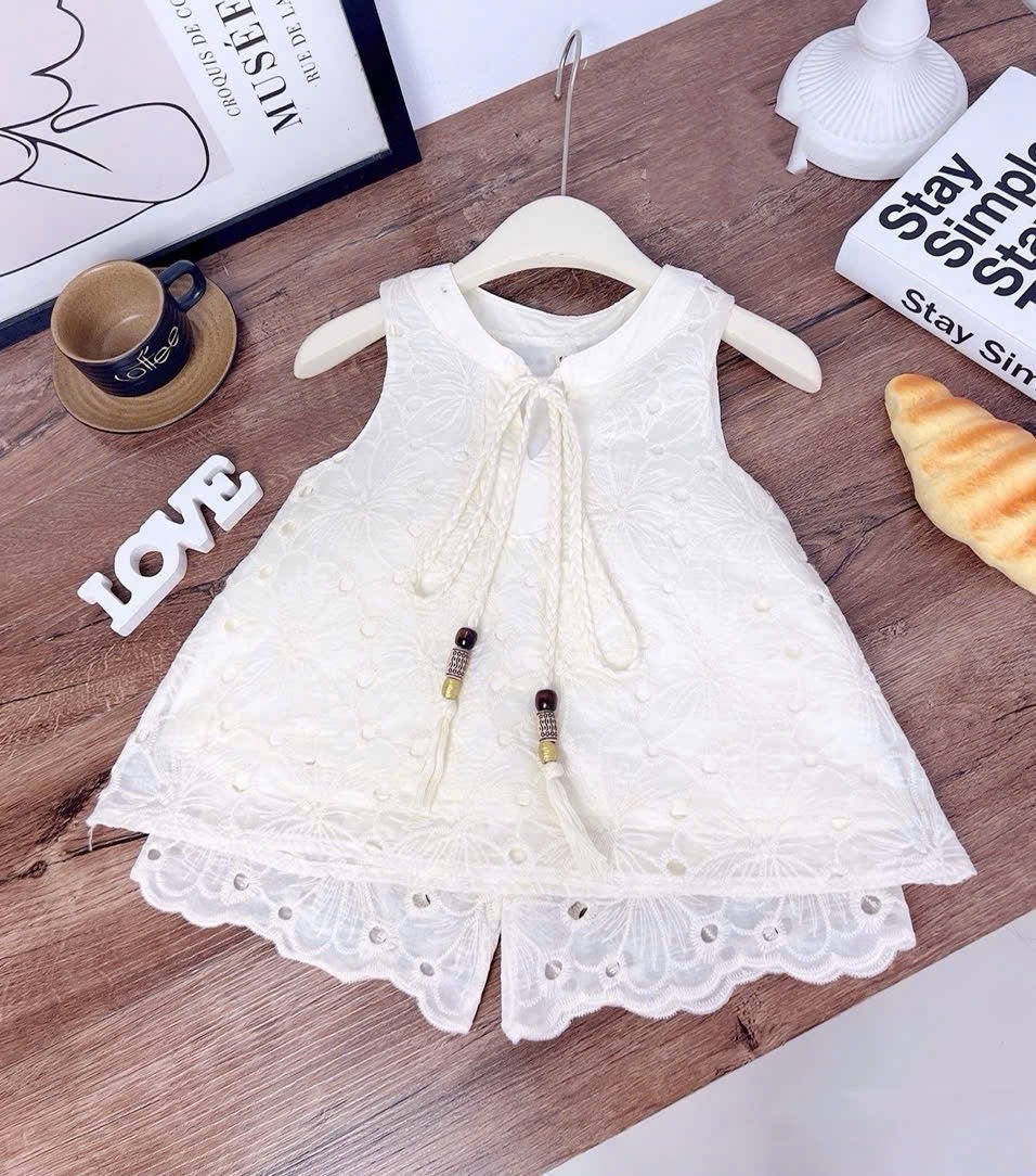 Sét bộ ren 2 lớp cho bé gái