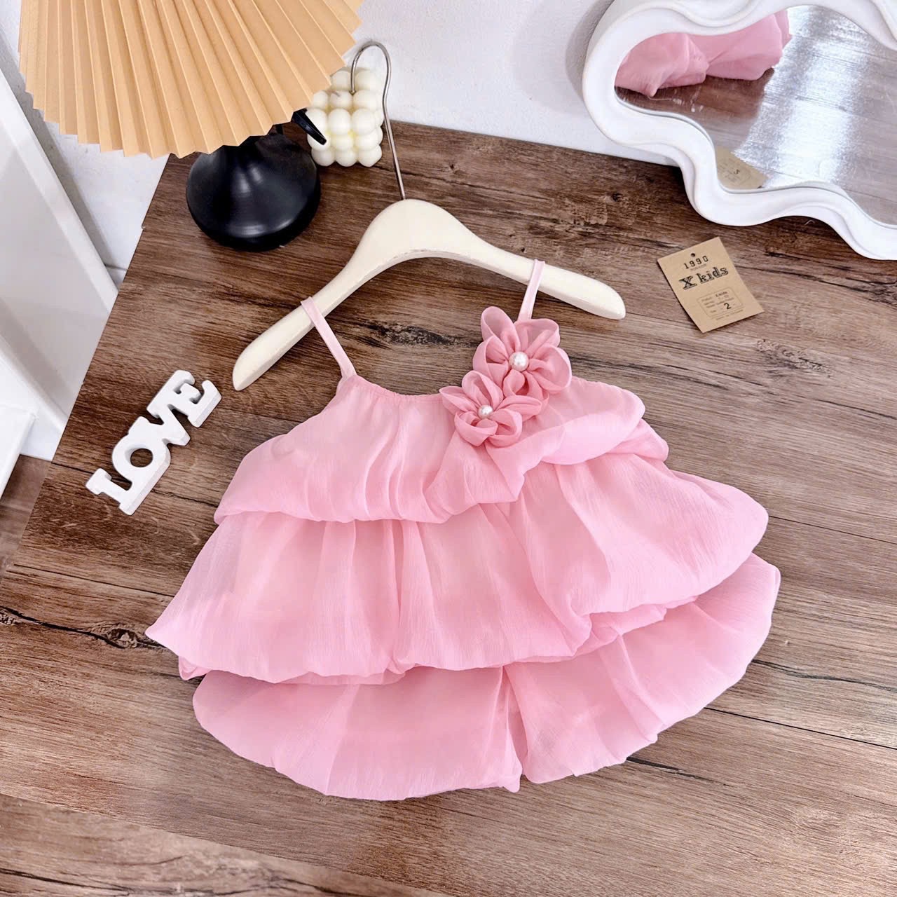 Sét bộ 2 dây đính hoa quần boom