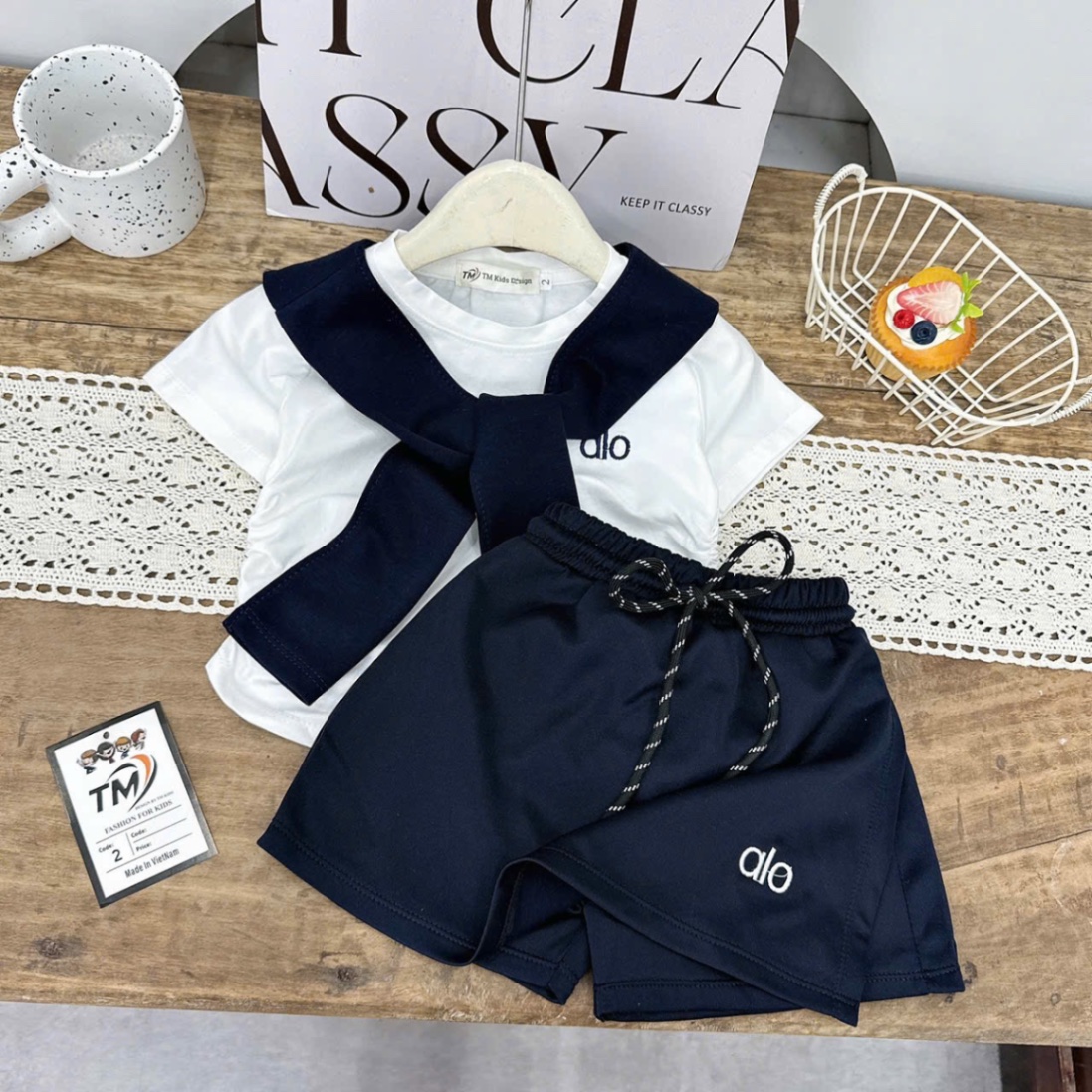 Sét bộ alo kèm khăn cho bé gái (tm)