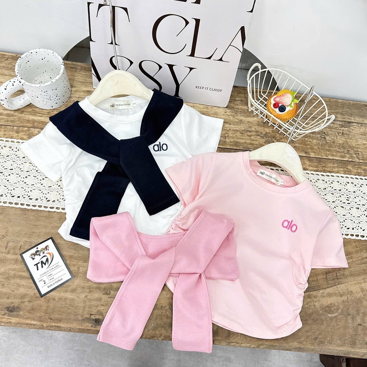 Sét bộ alo kèm khăn cho bé gái (tm)