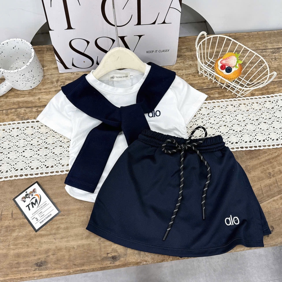 Sét bộ alo kèm khăn cho bé gái (tm)