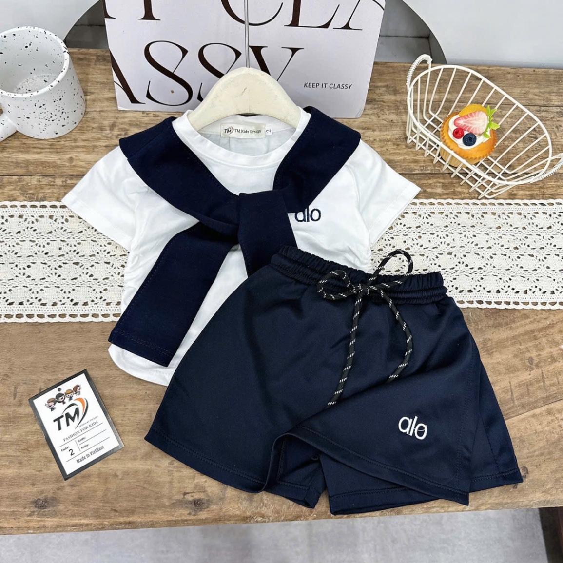 Sét bộ alo kèm khăn cho bé gái (tm)