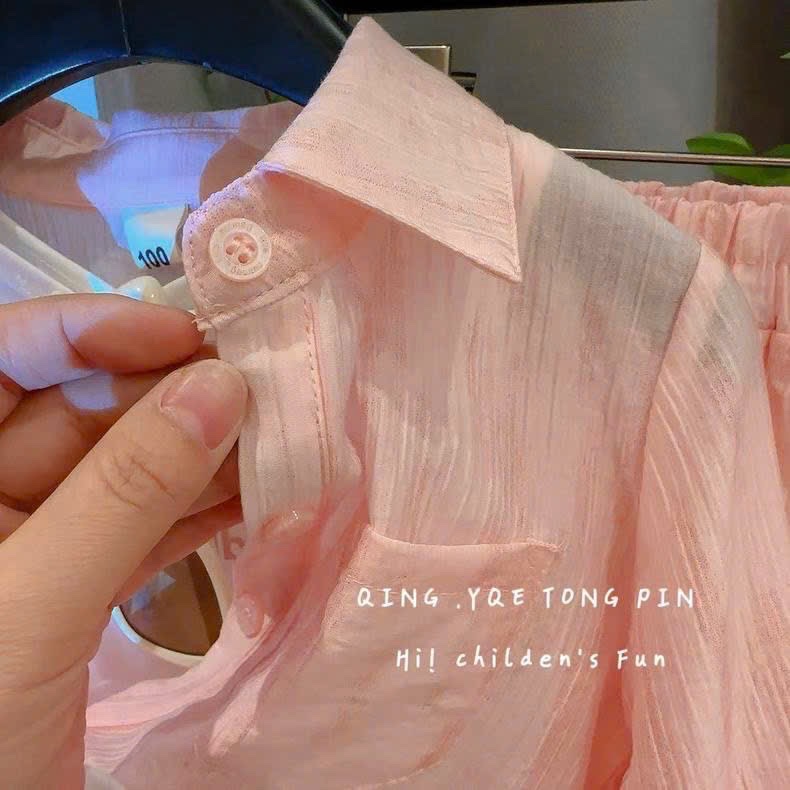 Sét 2 chi tiết áo hồng quần dài sn cho bé gái