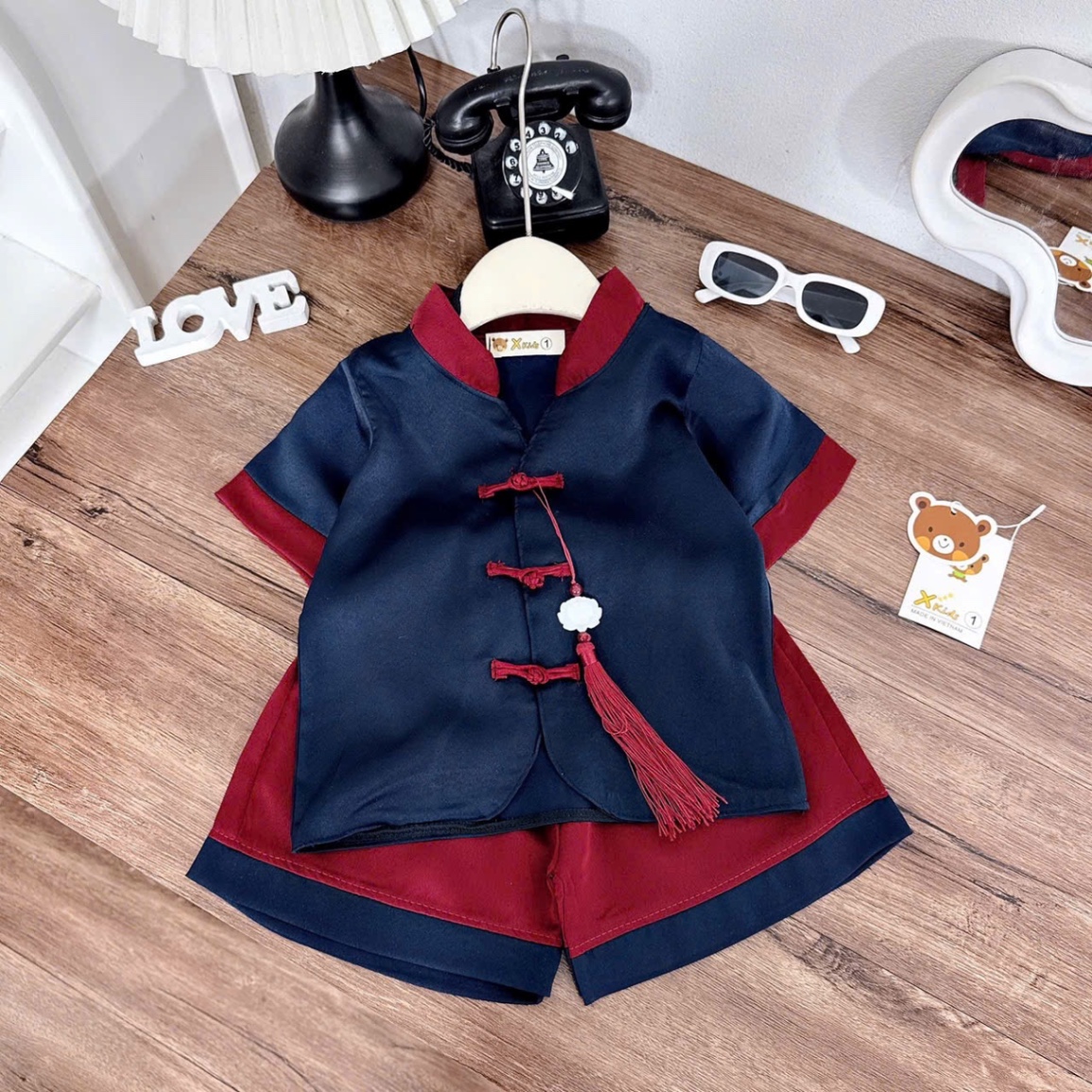 Sét bộ cặp lụa cho bé trai bé gái