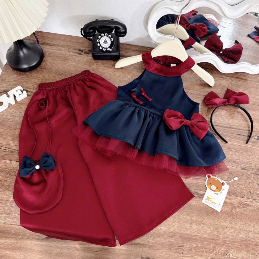 Sét bộ cặp lụa cho bé trai bé gái