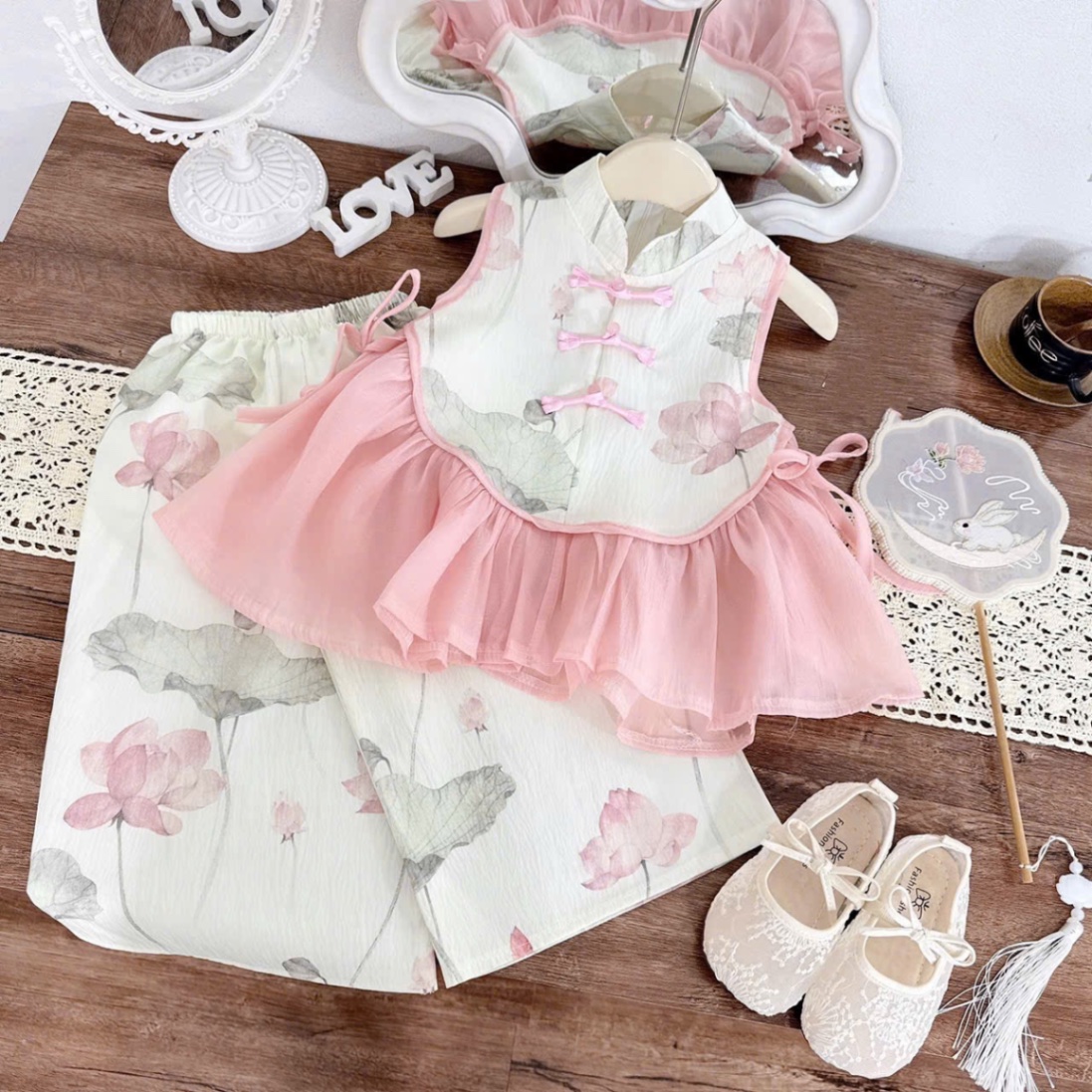 Sét bộ hoa sen trung thu bé gái