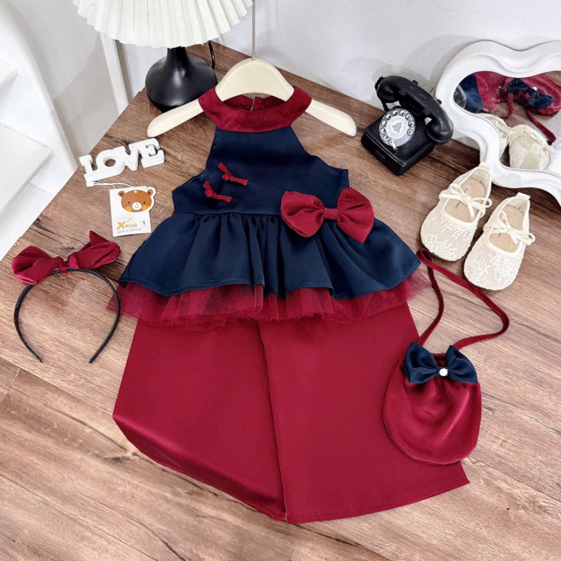 Sét bộ cặp lụa cho bé trai bé gái