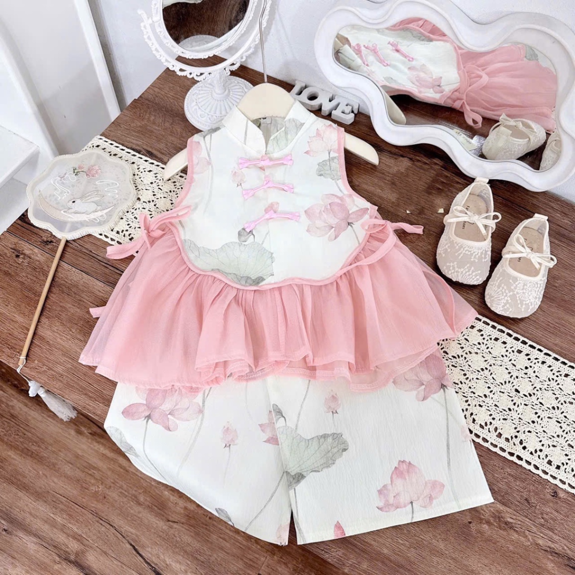 Sét bộ hoa sen trung thu bé gái