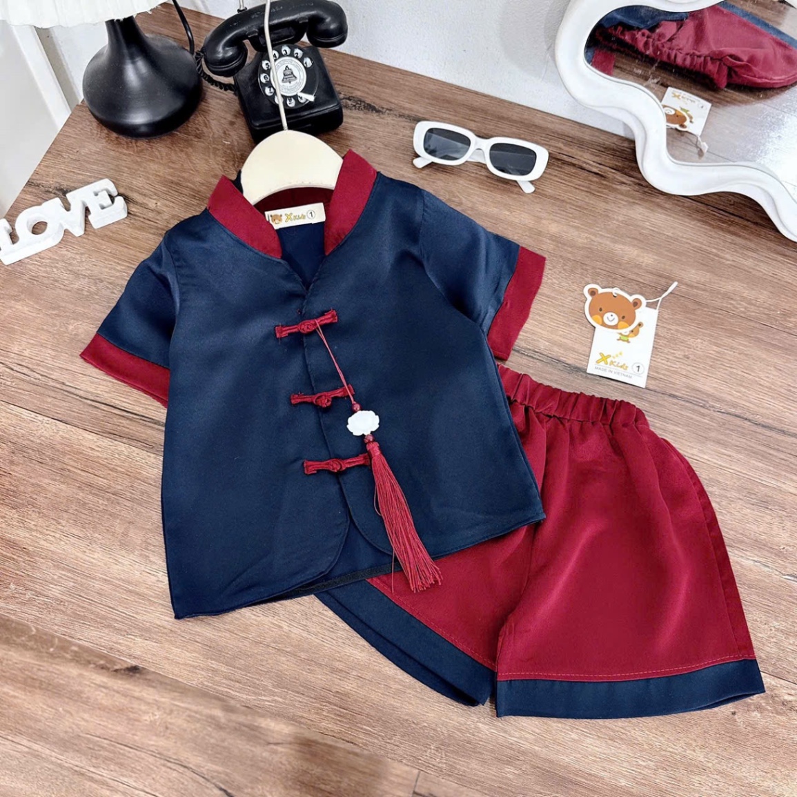 Sét bộ cặp lụa cho bé trai bé gái