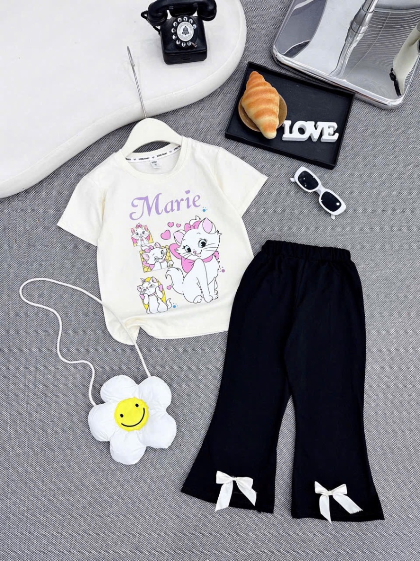 Bộ áo marie kèm túi quần dài bé gái