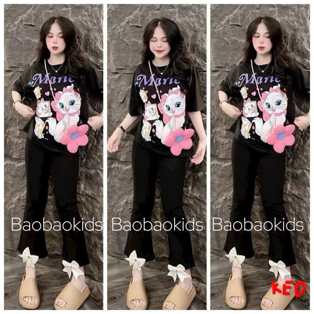 Bộ áo marie kèm túi quần dài bé gái