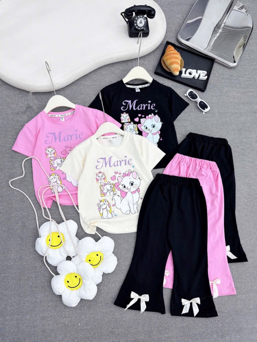 Bộ áo marie kèm túi quần dài bé gái