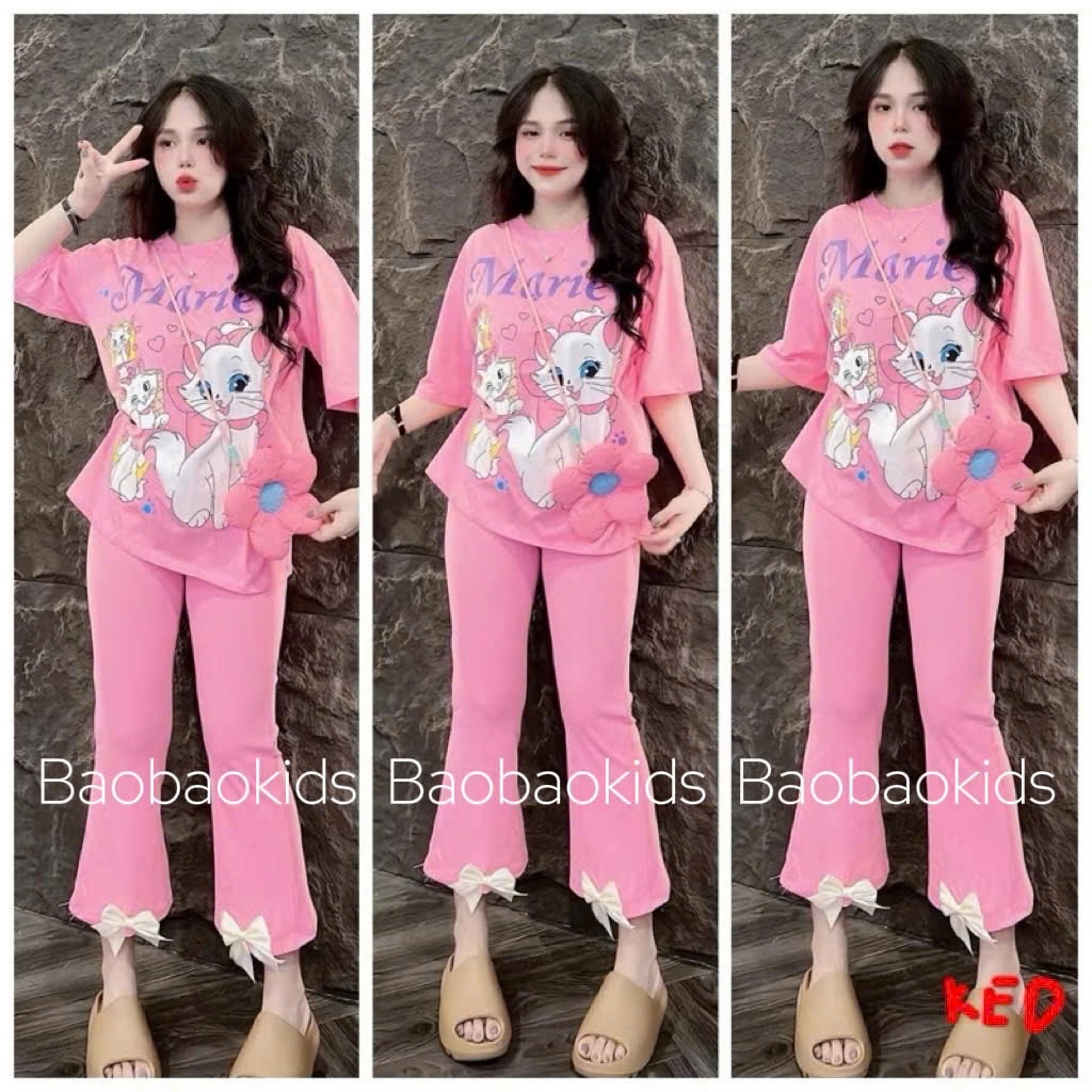 Bộ áo marie kèm túi quần dài bé gái