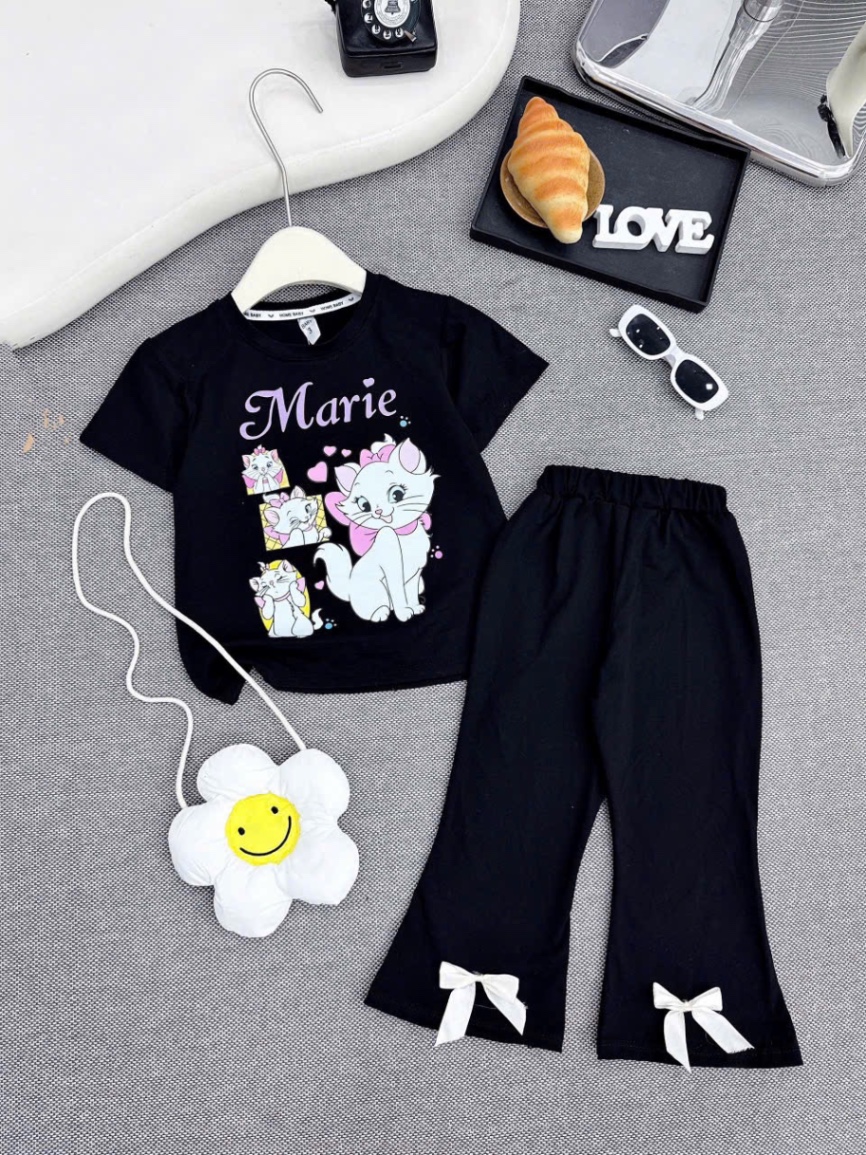 Bộ áo marie kèm túi quần dài bé gái