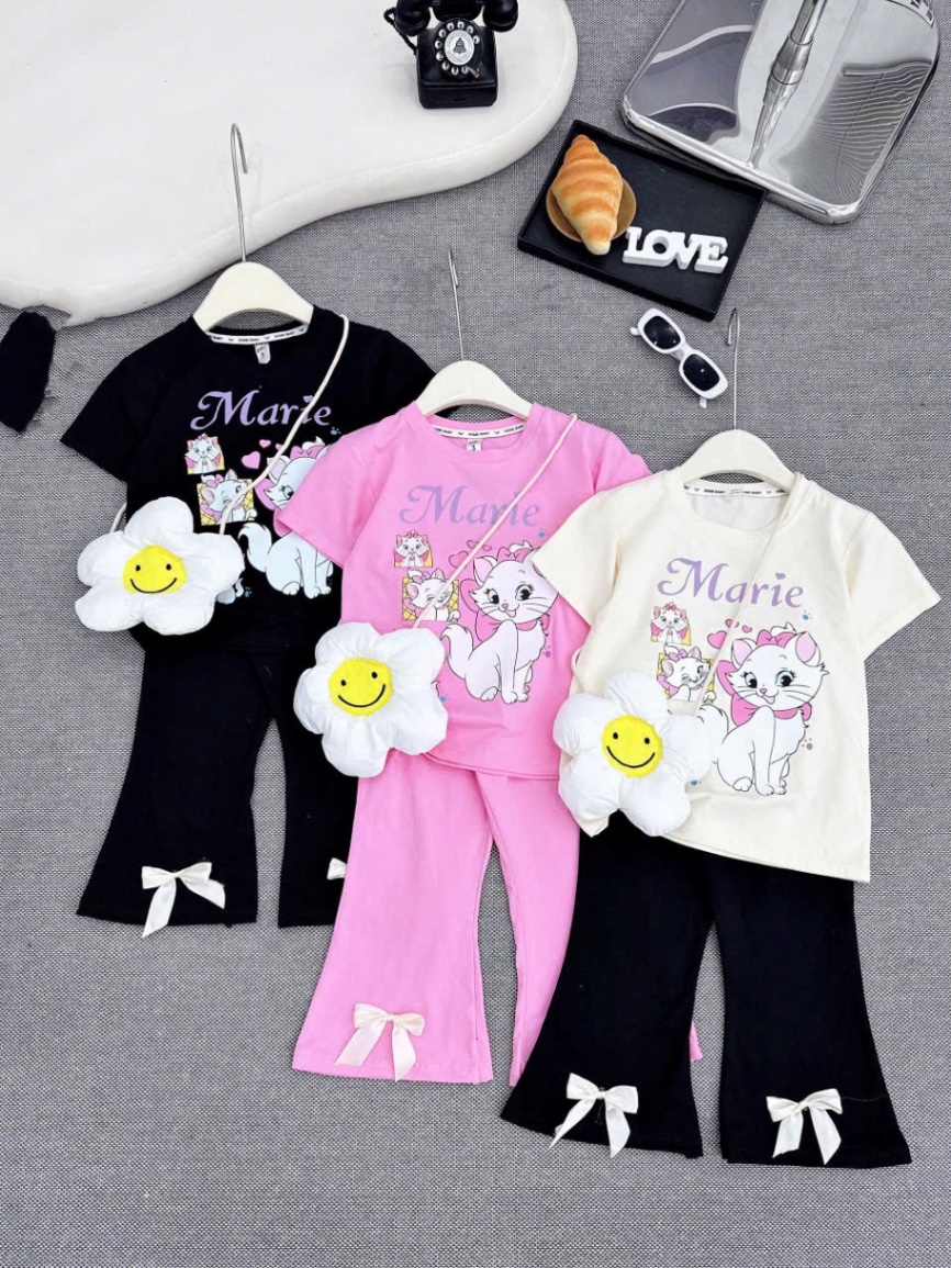Bộ áo marie kèm túi quần dài bé gái