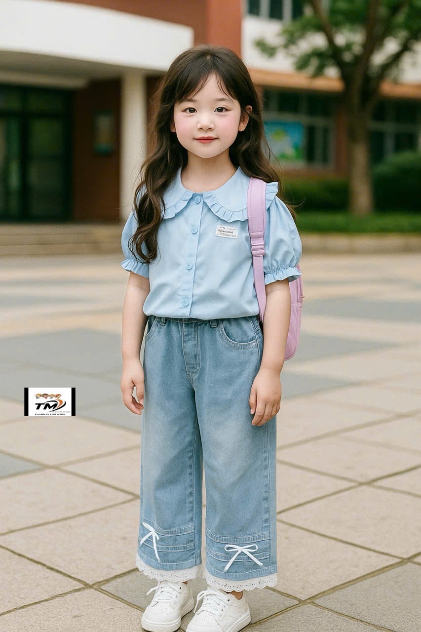 SÉT BỘ CỔ SEN QUẦN BÒ XUÔNG DÀI BÉ GÁI///