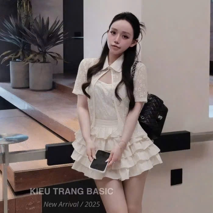 Sét ren sn 3 chi tiết bé gái